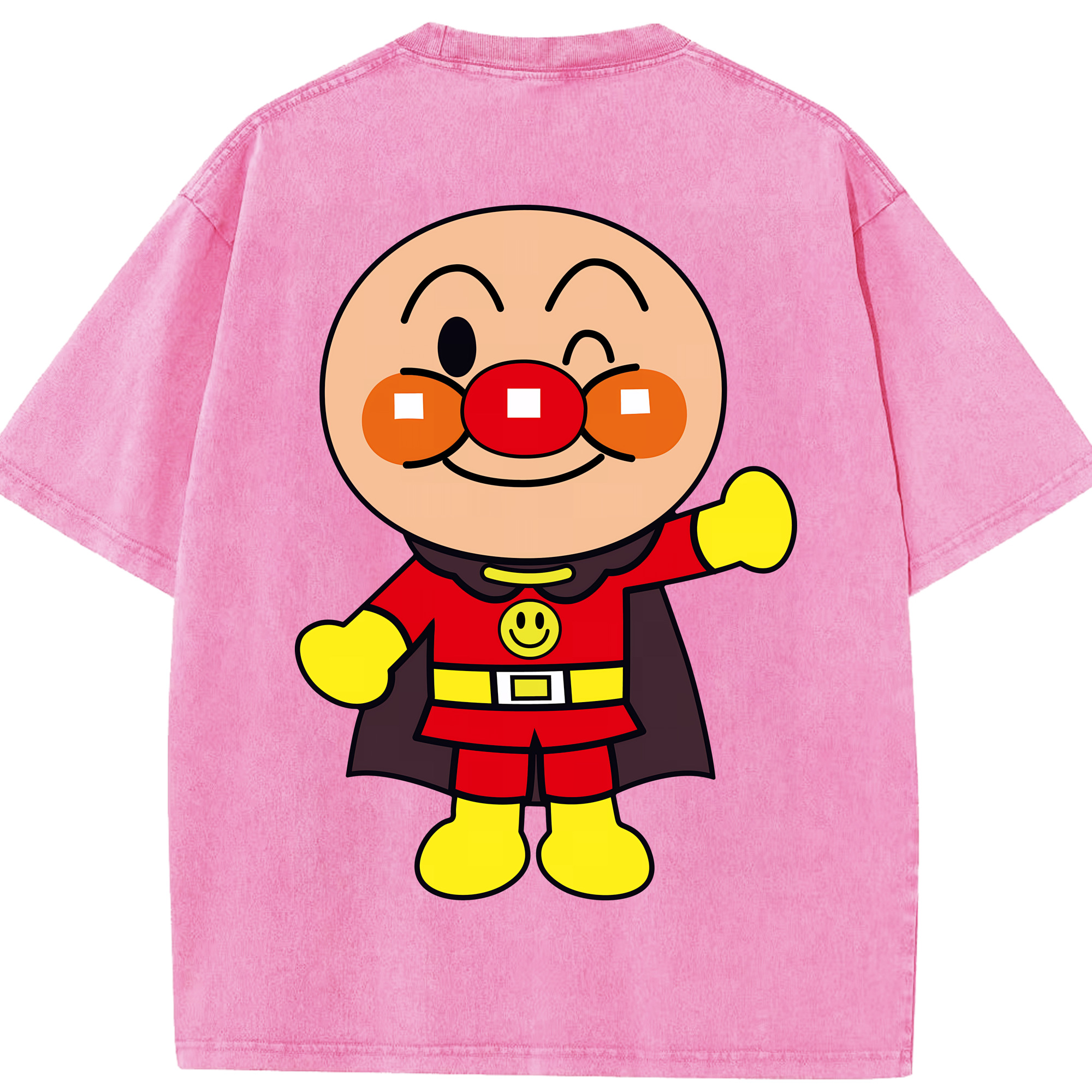 （画像用） アンパンマン Anpanman 綿100% ヴィンテージ風 半袖Tシャツ（背面プリント）
